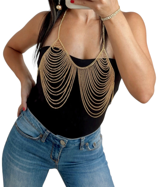 Halter layered body chain